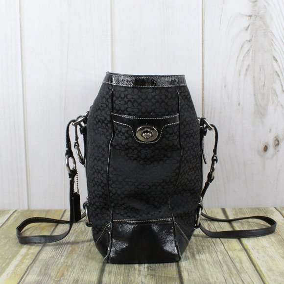 COACH Black Leather Trim Shoulder Handbag - Picture 4 of 12